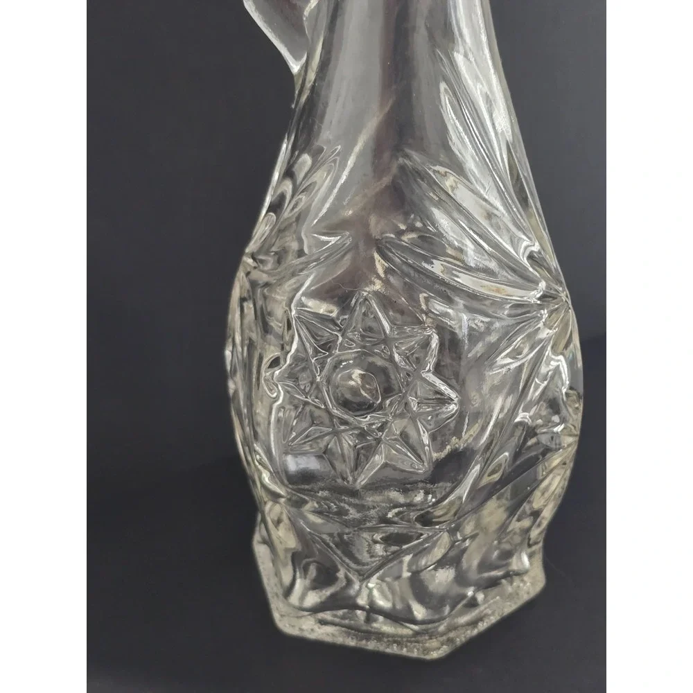 Anchor Hocking Early American Prescut Glass Oil Vinegar Cruet W/ Stopper Vintage